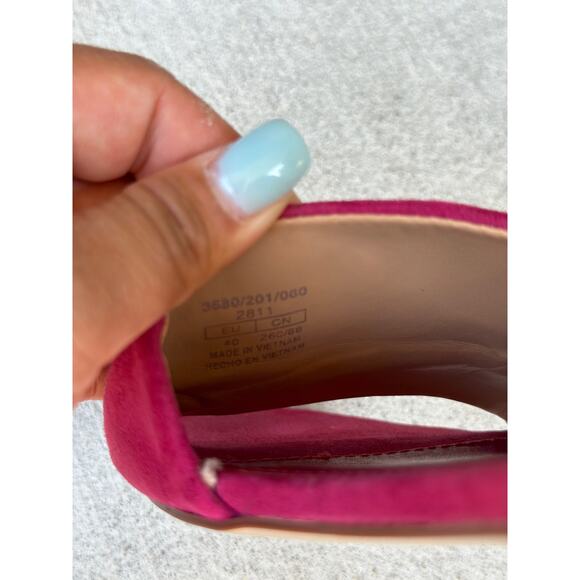 Zara Women's Trafaluc 2811 Pink/Red Velvety Open Toe Heel Sandals EU 40 | US 10 - Picture 5 of 6